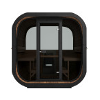 Icon 220 XL Outdoor Sauna (Full Glass Front Wall) for 4 people / Electric or Wood Burning Heater Harvia /