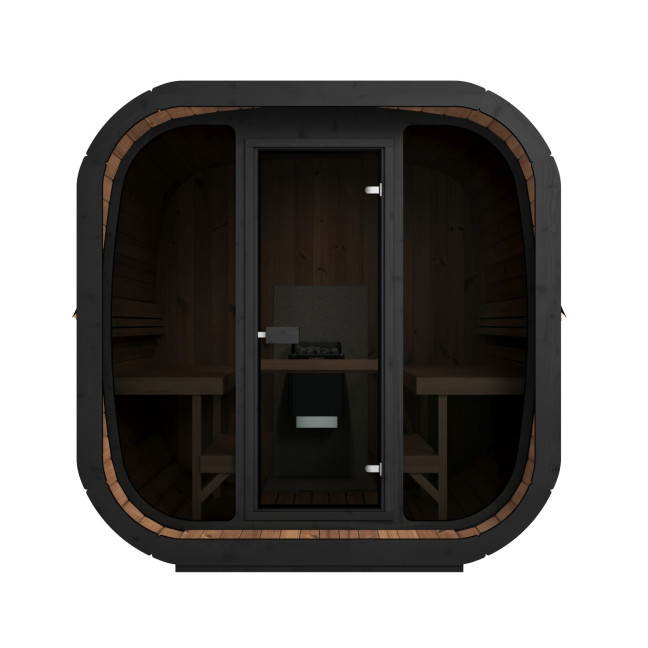 Icon 220 XL Outdoor Sauna (Full Glass Front Wall) for 4 people / Electric or Wood Burning Heater Harvia