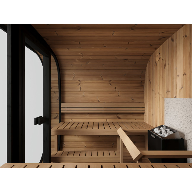 Icon 220 XL Outdoor Sauna (Full Glass Front Wall) for 4 people / Electric or Wood Burning Heater Harvia