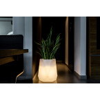 White Flavi garden pot with lighting
