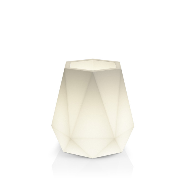 White Flavi garden pot with lighting