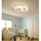 LAMPA DZIECIĘCA LED SUFIT BIAŁE CHMURKI 58W + PILOT DL-I03