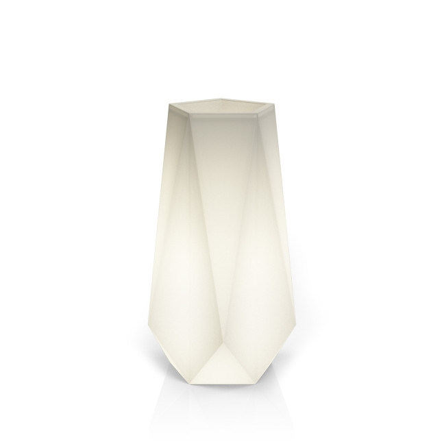 White Siena garden pot with lighting
