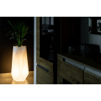 White Siena garden pot with lighting
