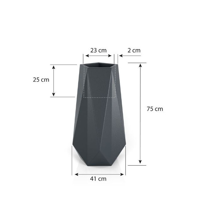 White Siena garden pot with lighting