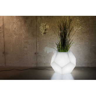 Alma white garden pot with lighting