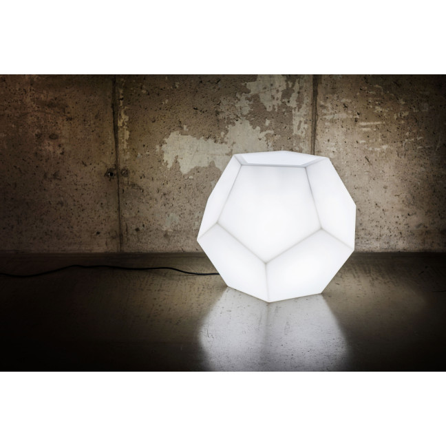 Alma white garden pot with lighting