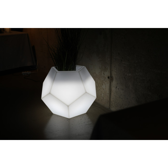 Alma white garden pot with lighting
