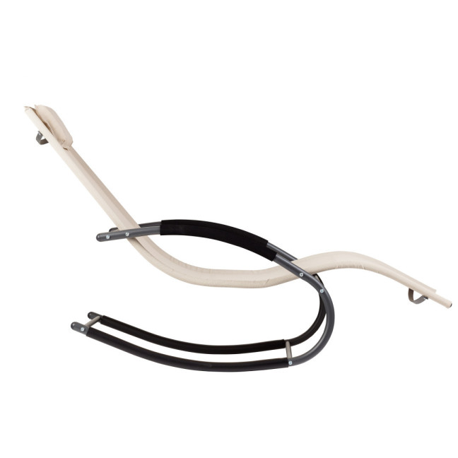 Garden Lounger with Headrest | Folding beach lounger for balcony or patio Black/Grey | Garden furniture,