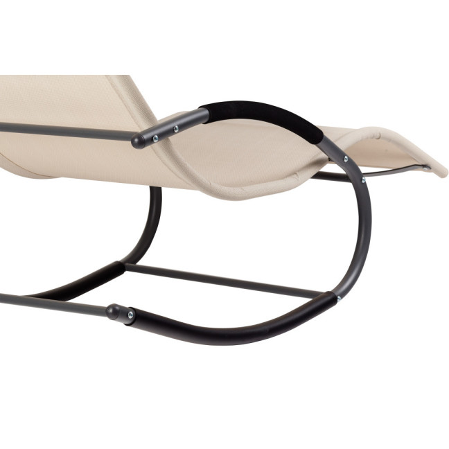 Garden Lounger with Headrest | Folding beach lounger for balcony or patio Black/Grey | Garden furniture,