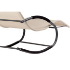 Garden Lounger with Headrest | Folding beach lounger for balcony or patio Black/Grey | Garden furniture,