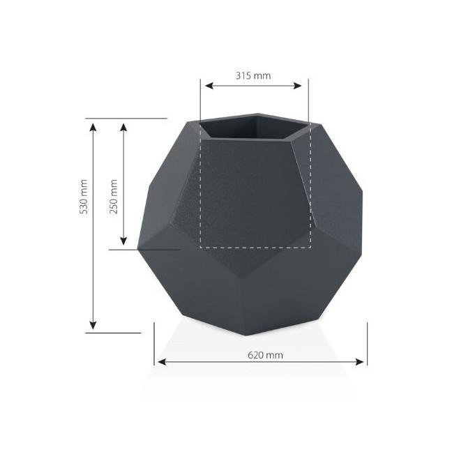 Alma white garden pot with lighting