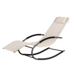 Garden Lounger with Headrest | Folding beach lounger for balcony or patio Black/Grey | Garden furniture,
