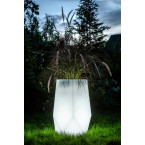 White garden pot bari with lighting