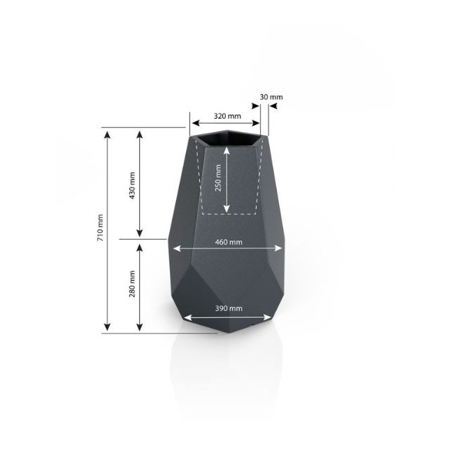 White garden pot bari with lighting