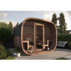 Sauna Cubus Premium (Full Front Glass) Outdoor for 4 persons / Electric or Wood-Burning Heater Harvia 400 / High Quality Heat