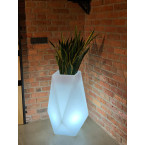 White garden pot Volcano with lighting