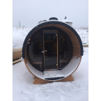 Barrel Sauna 280 Delux (Full Front Glass) Outdoor for 4 persons / Electric or Wood-Burning Heater Harvia 400 / High Quality