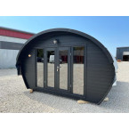 Oval Sauna Frodo 500 Outdoor for 8 people / Electric or Wood Burning Harvia Stove / High Quality Heat Treated Spruce