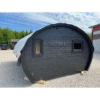 Oval Sauna Frodo 500 Outdoor for 8 people / Electric or Wood Burning Harvia Stove / High Quality Heat Treated Spruce