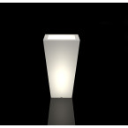 White Slim garden pot with lighting