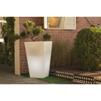 White Slim garden pot with lighting