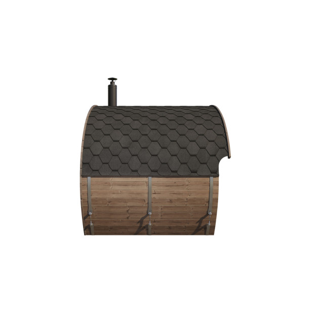 Oval Sauna Frodo 240 Outdoor for 8 people / Electric or Wood Burning Harvia Stove / High Quality Heat Treated Spruce