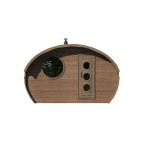 Oval Sauna Frodo 240 Outdoor for 8 people / Electric or Wood Burning Harvia Stove / High Quality Heat Treated Spruce