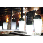 White Slim garden pot with lighting