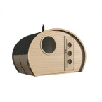 Oval Sauna Frodo 195 Outdoor for 8 people / Electric or Wood Burning Harvia Stove / High Quality Heat Treated Spruce