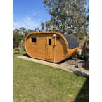 Oval Classic Garden Sauna for 5 people / Electric or Wood Burning Harvia Stove / High Quality Heat Treated Scandinavian Spruce