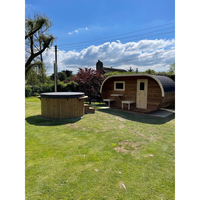 Oval Classic Garden Sauna for 5 people / Electric or Wood Burning Harvia Stove / High Quality Heat Treated Scandinavian Spruce