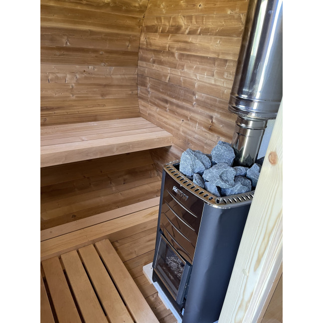 Oval Classic Garden Sauna for 5 people / Electric or Wood Burning Harvia Stove / High Quality Heat Treated Scandinavian Spruce