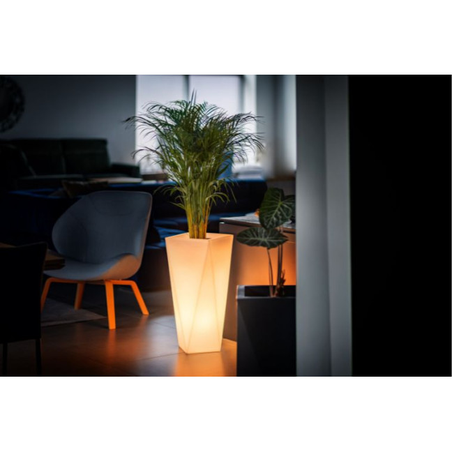 Designer pot monumo vaso white with lighting