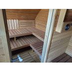 Oval Sauna Frodo 300 Outdoor for 8 people / Electric or Wood Burning Harvia Stove / High Quality Heat Treated Spruce