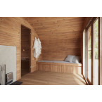 Oval Sauna Frodo 500 Outdoor for 8 people / Electric or Wood Burning Harvia Stove / High Quality Heat Treated Spruce