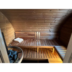 Oval Sauna Frodo 500 Outdoor for 8 people / Electric or Wood Burning Harvia Stove / High Quality Heat Treated Spruce