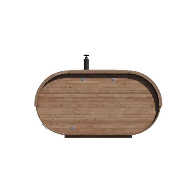 Oval Sauna Raiki Outdoor for 4 people / Electric or Wood Burning Harvia Stove / High Quality Heat Treated Scandinavian Spruce