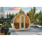 Outdoor sauna Susi 160 for 2-3 persons / Electric heating only / High-quality Nordic spruce (Pine Thermal Wood) | Wellness