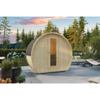 Outdoor sauna Susi 160 for 2-3 persons / Electric heating only / High-quality Nordic spruce (Pine Thermal Wood) | Wellness