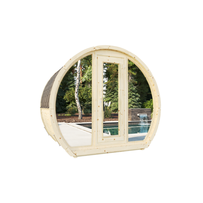 Outdoor sauna Susi 160 for 2-3 persons / Electric heating only / High-quality Nordic spruce (Pine Thermal Wood) | Wellness