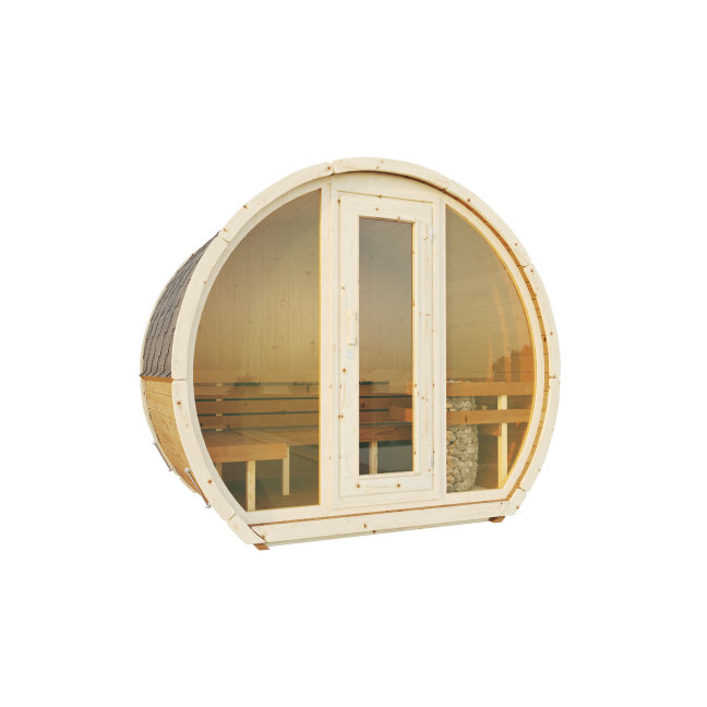 Outdoor sauna Susi 160 for 2-3 persons / Electric heating only / High-quality Nordic spruce (Pine Thermal Wood) | Wellness