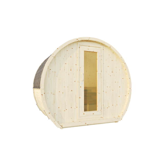 Outdoor sauna Susi 160 for 2-3 persons / Electric heating only / High-quality Nordic spruce (Pine Thermal Wood) | Wellness