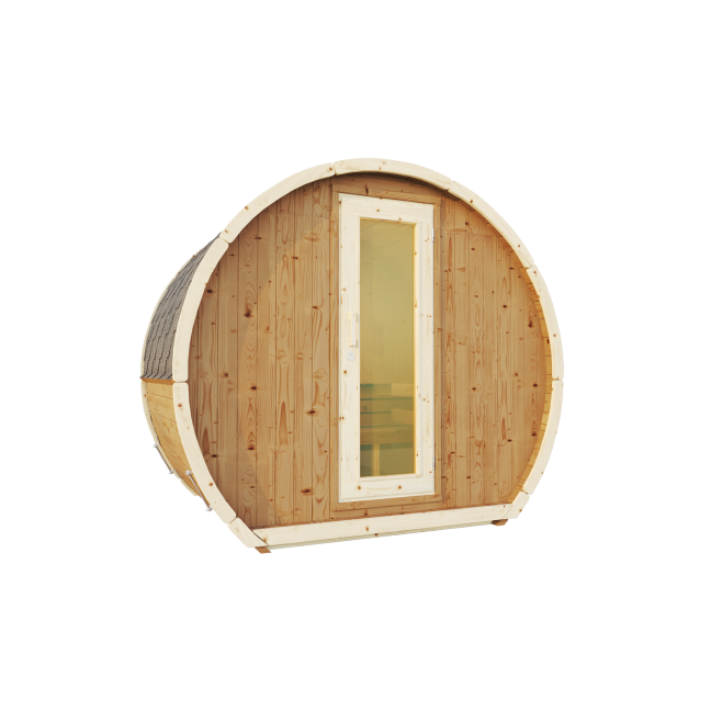 Outdoor sauna Susi 160 for 2-3 persons / Electric heating only / High-quality Nordic spruce (Pine Thermal Wood) | Wellness