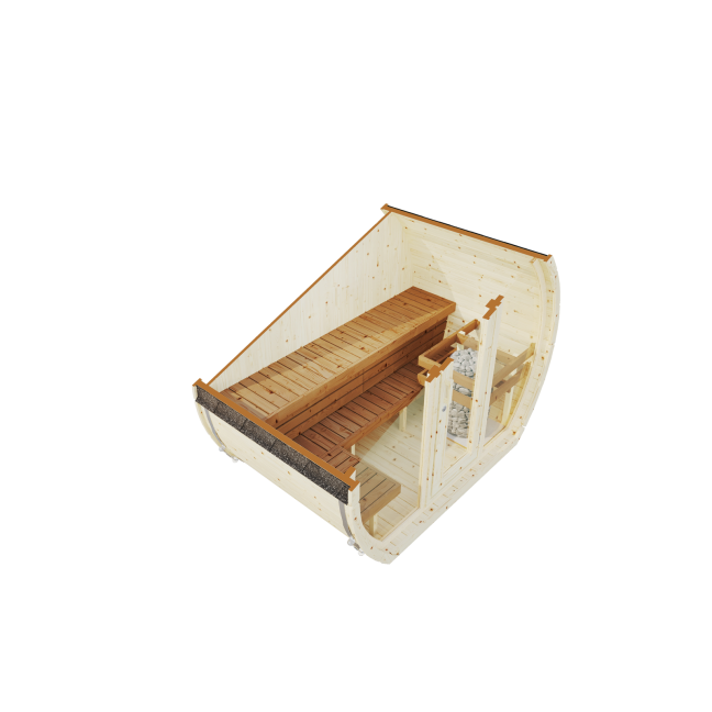 Outdoor sauna Susi 160 for 2-3 persons / Electric heating only / High-quality Nordic spruce (Pine Thermal Wood) | Wellness