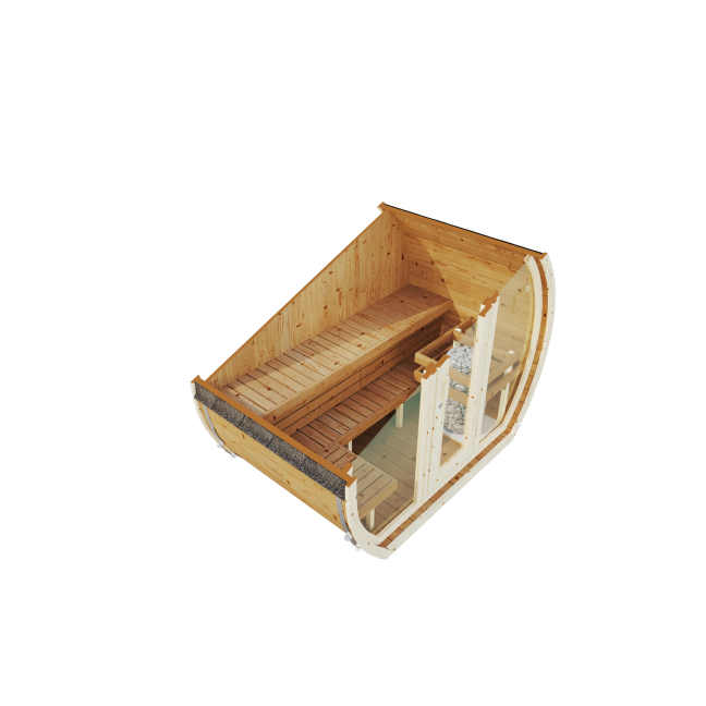 Outdoor sauna Susi 160 for 2-3 persons / Electric heating only / High-quality Nordic spruce (Pine Thermal Wood) | Wellness