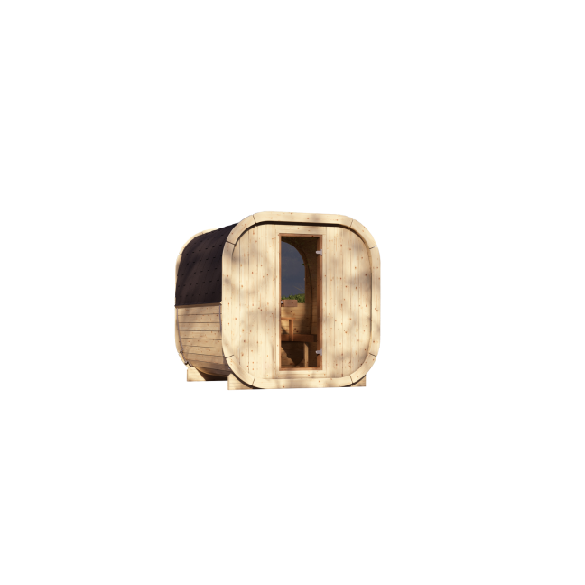 Sauna zewnętrzna Eke 220 dla 4-6 osób / Tylko ogrzewanie elektryczne / Wysokiej Jakości Świerk Nordycki ( Sosnowe Termiczne)