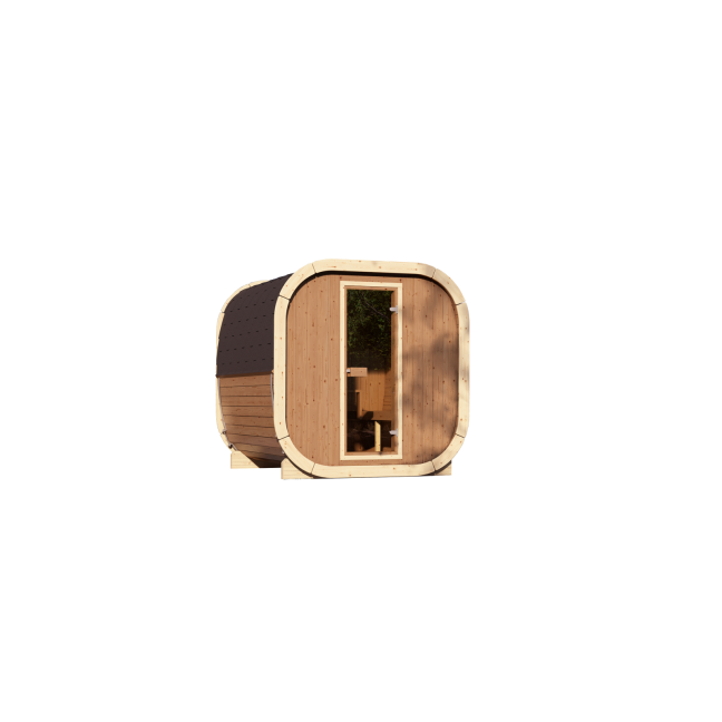 Sauna zewnętrzna Eke 220 dla 4-6 osób / Tylko ogrzewanie elektryczne / Wysokiej Jakości Świerk Nordycki ( Sosnowe Termiczne)