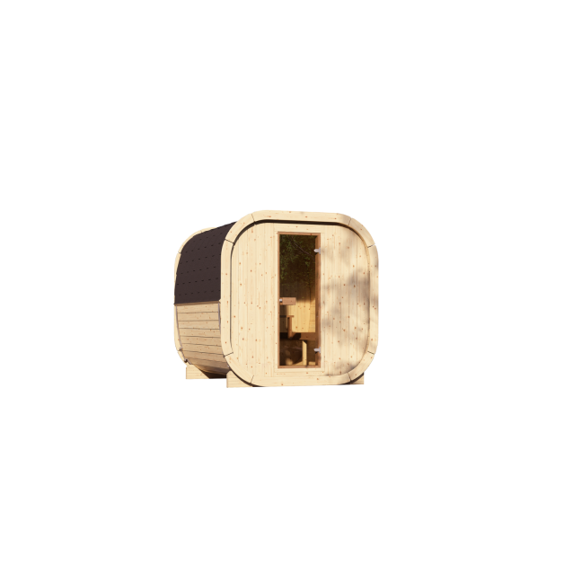 Sauna zewnętrzna Eke 220 dla 4-6 osób / Tylko ogrzewanie elektryczne / Wysokiej Jakości Świerk Nordycki ( Sosnowe Termiczne)