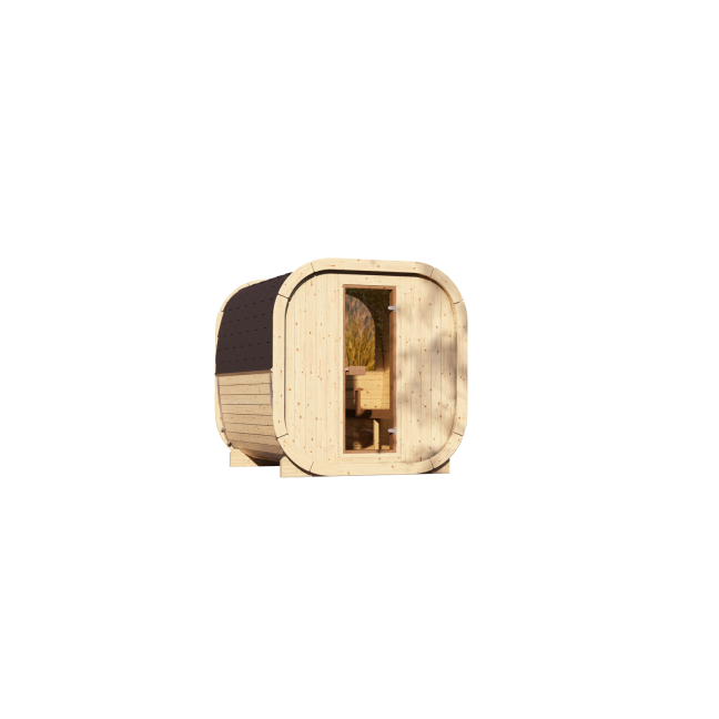 Sauna zewnętrzna Eke 220 dla 4-6 osób / Tylko ogrzewanie elektryczne / Wysokiej Jakości Świerk Nordycki ( Sosnowe Termiczne)